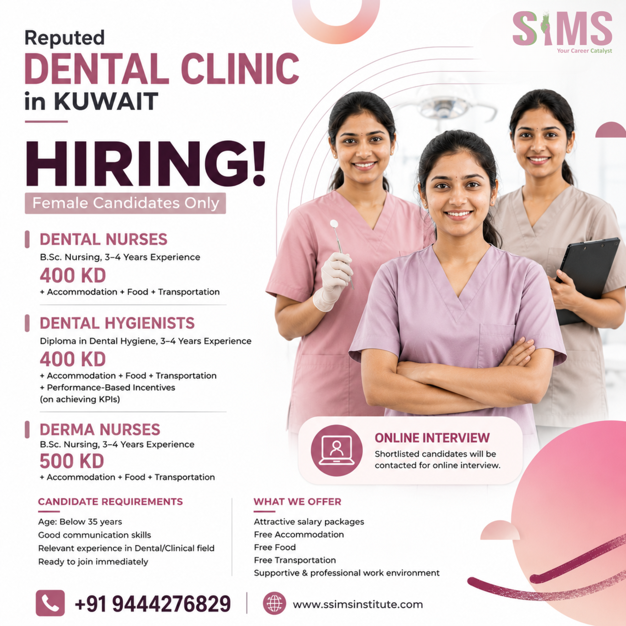 Dental Nurse, Dental Hygienist & Derma Nurse